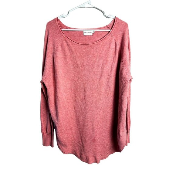 Dreamers Round Wide Neck Knit Sweater Pink M/L Womens - Picture 1 of 9